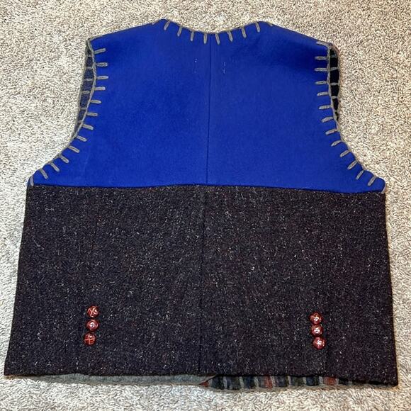 Baabaazuzu Upcycled Vintage Wool Vest Women's Small Medium Cozy Warm Hippy Boho - Picture 8 of 15